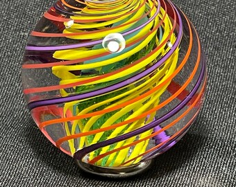 Rainbow Cane Blooming Center - Glass Marble - John Gibbons