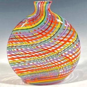 Glass Vase - Rainbow Swirl - John Gibbons