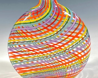 Glass Vase - Rainbow Swirl - John Gibbons