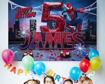 Spiderman Birthday Backdrop, Spiderman Party Decor for Boys, Spidey Theme Birthday, Amazing Spiderman Favors, Spidey Friends Decoration