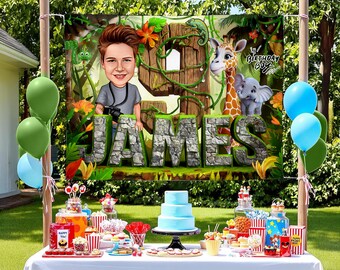 Personalized Jungle Safari adventure! Safari party banner, animal party decor, jungle safari banner ,jungle party decor, Wild One Birthday