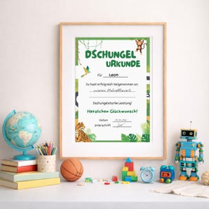 Jungle Certificate for Children, Jungle, PDF, Template, Children's Reward, Direct Download, Gift Milestones, Certificate, Jungle Safari, GPD-367