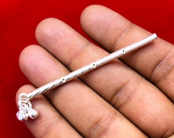 925 Sterling Silver Bansuri for Laddu Gopal | Mini Krishna Flute Puja Accessory