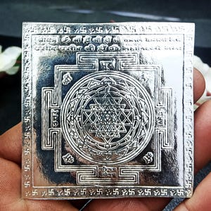 Sterling Silver Shri Yantra: Sacred Geometry for Wealth & Prosperity | Pooja