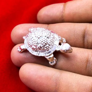 Handcrafted 925 Sterling Silver Kachua, Tortoise Idol for Wealth Prosperity, Gift & Puja Item