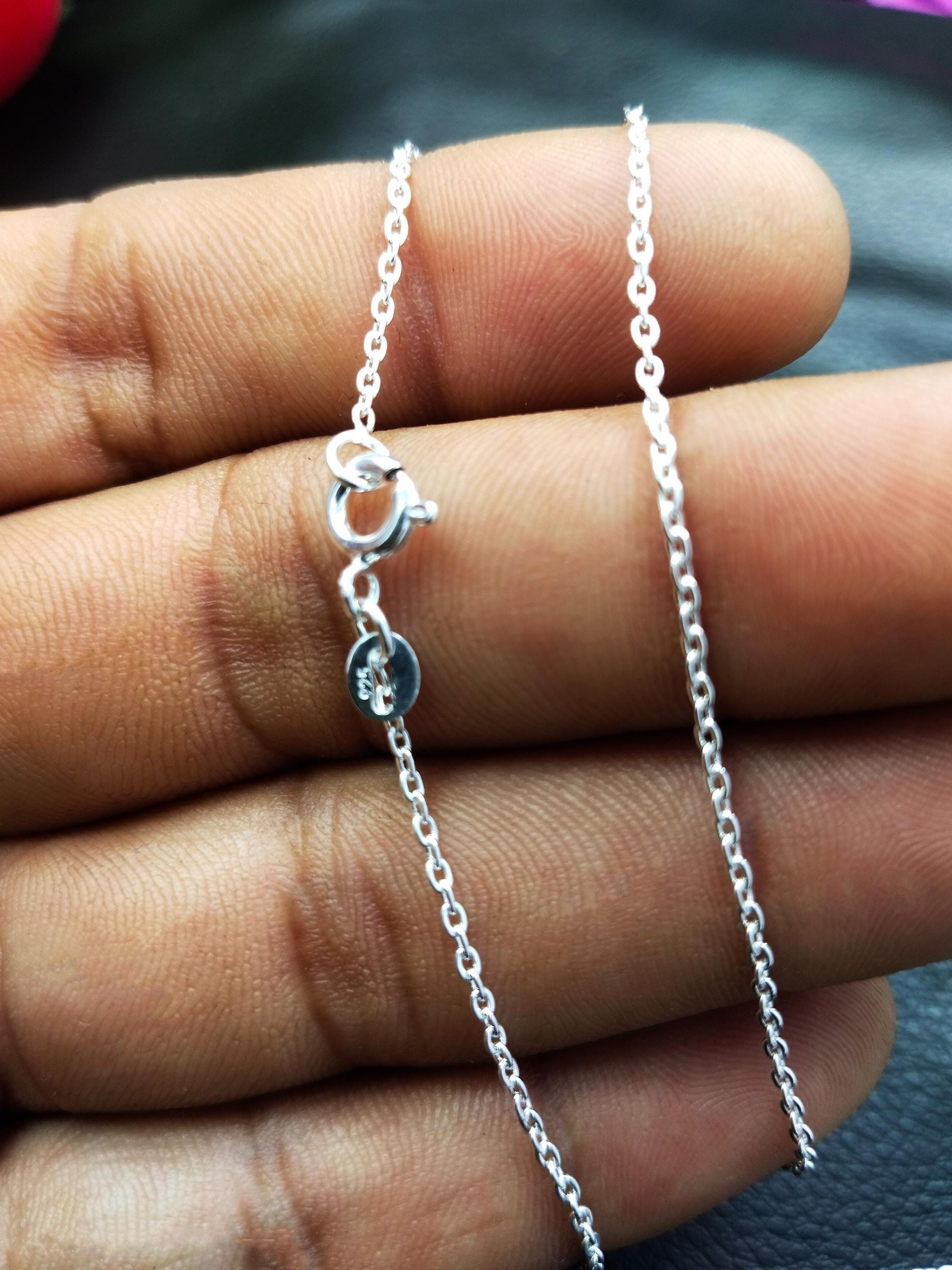 アクセサリー silver 925 vintage cable chain necklace Sterling Silver Light Cable Chain 1.2mm Solid 925 Italy Rolo