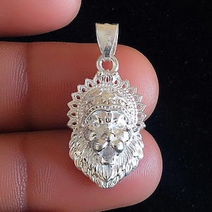 925 Sterling Silver Narsimha Pendant – Hindu God Vishnu Necklace – Spiritual Lion Amulet – Silver Religious Jewelry for Altar or Gift
