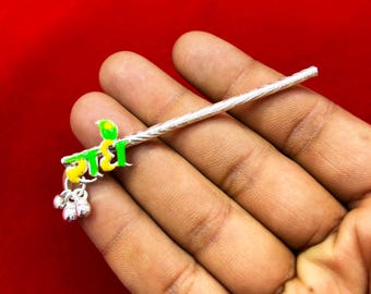 Elegante flauta sagrada de Krishna, flauta de plata de ley 925, flauta de Laddu Gopal, flauta de ídolo de Krishna hecha a mano, artículo divino para Puja