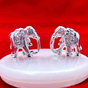 Solid 925 Sterling Silver Elephant Statue, Elephant Article, Good Luck Gift, Home Decor,  Elephant Gifts, Elephant Pairs