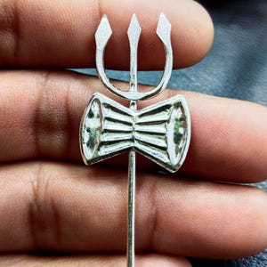 Sterling Silver Shiva Trishul Trident with Damru: Indian Puja Accessory |  Mahadev, Shiva Accessories