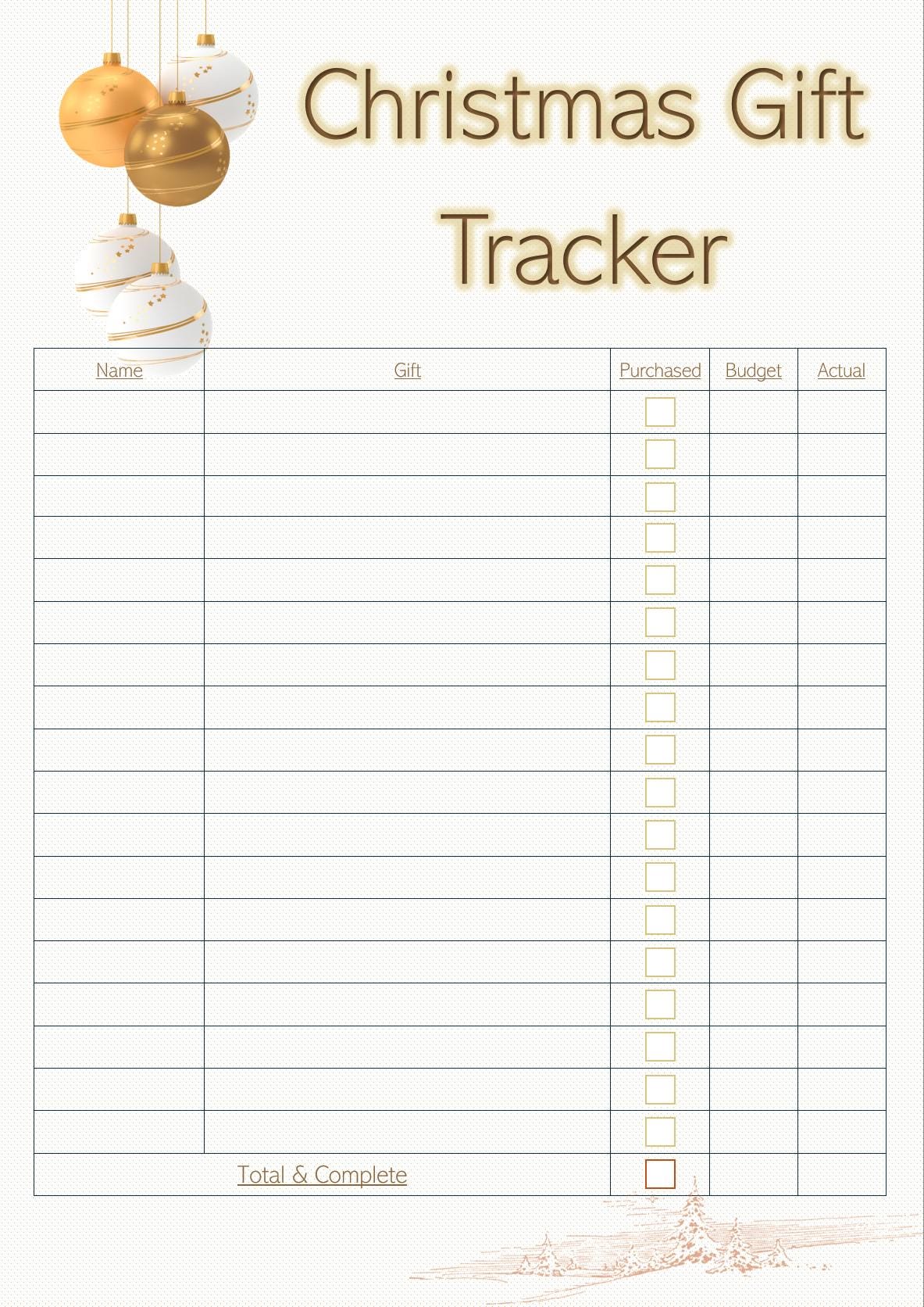 Printable Christmas Gift Tracker, Budget Planner (fillable) - Etsy