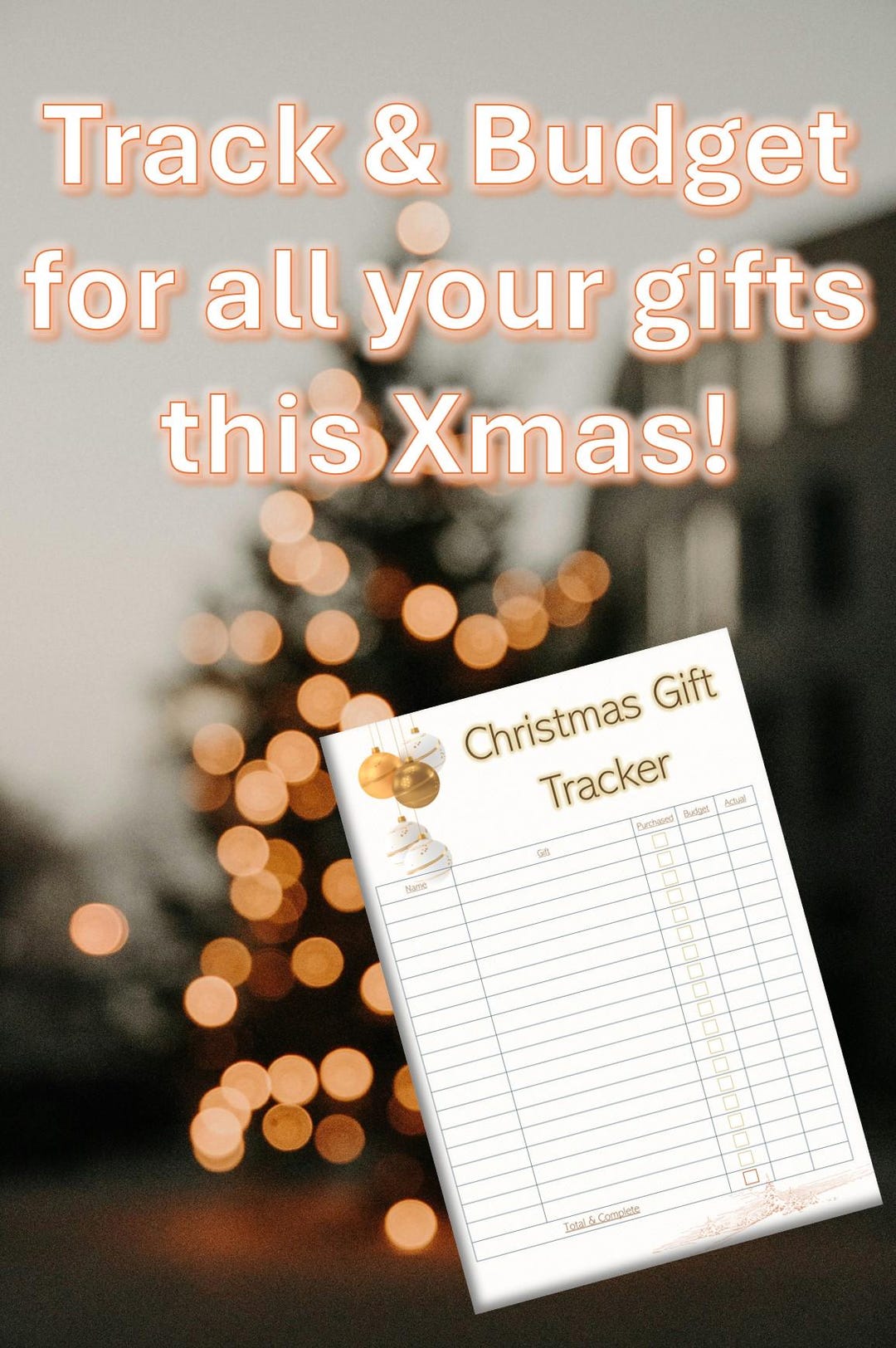 Printable Christmas Gift Tracker, Budget Planner (fillable) - Etsy