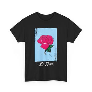 Vintage La Rosa T-Shirt, Mexikanische Lotteriekarte Unisex T-Shirt, Grafisches Baumwollshirt, Lustiges Geschenk, Casual Wear, Party Top, Retro Humor Mode