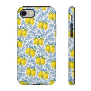 Lemon Floral Phone Case, Tough Cases, Lemon Pattern, Spring Decor, Gift for Her, Stylish Phone Cover, Chic Accessories