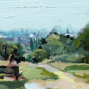 Vue de la colline du Parlement - Hampstead Heath Carte de vœux | Art de la nature sur les toits de Londres