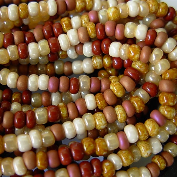 8/0 Czech Glass Seed Beads- Natural Mix (4/20" strands)