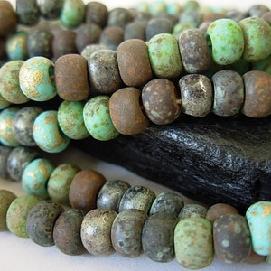 1-10&quot; Strand- 2/0 Czech Seed Beads- Matte Jeweled Mosaic Aged Picasso Mix #203