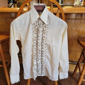 fluffy dress shirt Amazon.com: Bbalizko Mens Ruffle Tuxedo Shirt 80s Prom Ruffled Button Down Frill Pleated Ruche Long Sleeve Shirts Top Beige : Clothing, Shoes & Jewelry