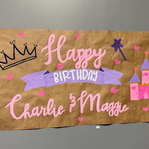 Hand painted banner Princess Birthday