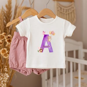 Personalized children&#39;s shirt with name and or number, birthday shirt children, personalized shirt animals 1-6 years, T-Shirt children balloon