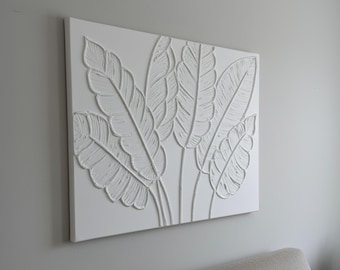 Arte de parede em gesso texturizado: decoração minimalista escandinava zen