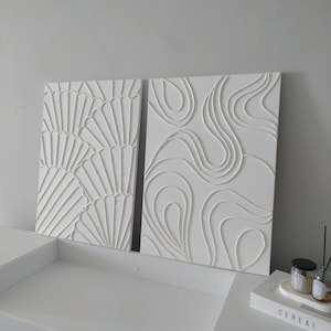 Strukturierte Gips Wandkunst: Minimalistisches Zen Dekor
