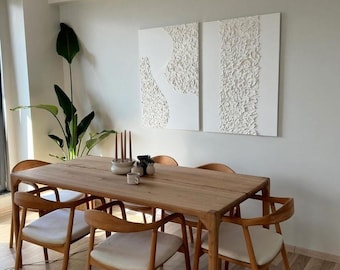 Arte de parede em gesso texturizado: decoração minimalista escandinava zen