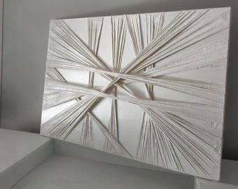 Arte de parede em gesso texturizado: decoração minimalista escandinava zen