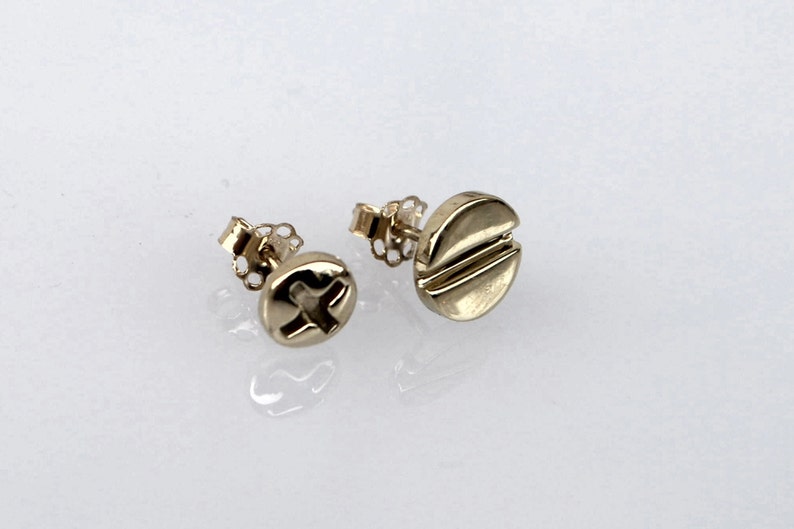 Gold Phillips Screw Studs Screw Head Earrings14 Karat Solid Etsy