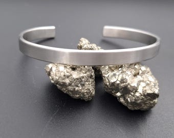 Stainless Steel Cuff-Bracelet-Silver tone Cuff- Men Cuff-Stainless bracelet-Matte cuff bracelet-Mens Bangle bracelet-Stainless Steel bangle