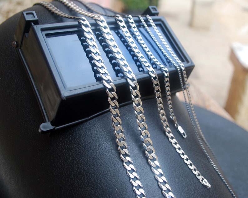 Curb Chain-panzer-6.5w-mens Silver Chain-cool-basic Silver Chain-mens ...