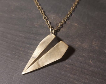 Studio Sale-Paper Plane-Origami airplane Necklace-Paper Plane Necklace