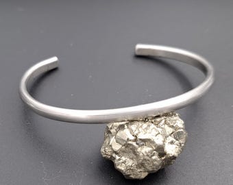 Half Round-Stainless Steel Cuff-Bracelet-Silver tone Cuff- Men Cuff-Stainless bracelet-Matte cuff bracelet-Mens Bangle bracelet-Steel bangle