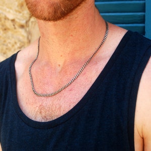 Curb Chain-panzer-4.5w-mens Silver Chain-cool-basic Silver Chain-mens ...