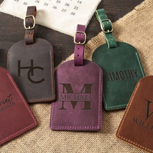 Personalized Luggage Tags, Custom Travel Gift, Engraved Leather Luggage Tag, Christmas Gifts, Groomsmen Gift, Wedding favor Luggage Tag