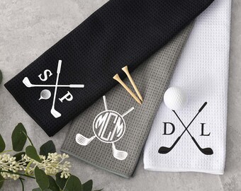 Personalisiertes Golf Handtuch, besticktes Golf Handtuch, Golf Geschenk, Monogramm Golf Handtuch, Weihnachtsgeschenk, individuelles Golf Club Handtuch, Geschenk für Papa