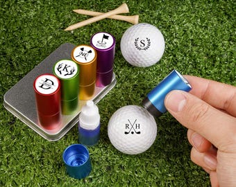 Personalisierte Golfball Stempel Box, Golfball Stempelset mit individuellem Namen, Golfball Marker, Geschenk für Golfer, Golf Zubehör, Golfer Sportgeschenke