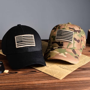 USA Flag Baseball Hat, Velcro American Flag Hat, Adjustable Snapback Hat, America Flag Patch Cap, USA Cap, 4th of July Baseball Cap