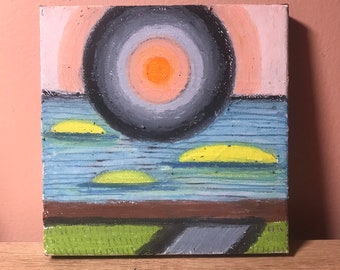 Download Sunrise Oil Pastel Painting Ideas Gif