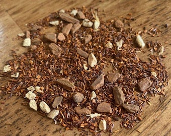 Spiced Rooibos Loose Leaf Tea, Herbal Tea, Gourmet Tea, Caffeine Free, Rooibos Tea, Spiced Tea, Tea Blends, Ginger, Cinnamon, Vanilla Flavor