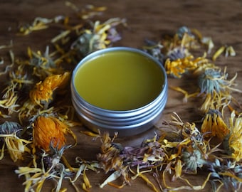 Organic Calendula Salve, All Purpose Salve, Beeswax, Herbal Remedy, All Natural Balm, Skincare, Homegrown, Herbal Salve, All Natural