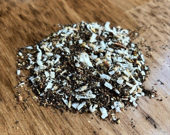 Thé chai à la noix de coco grillée - thé en vrac, thé noir, mélange de thé noir, contient de la caféine, cadeau de thé, thé épicé, thé chaï, thé biologique