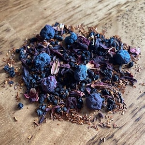 Blueberry Hibiscus Loose Leaf Tea- Fruity Tea, Caffeine Free, Blueberries, Hibiscus, Gourmet Tea, Rooibos Tea, Herbal Tea, Sweet Tea, Berry