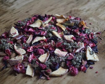 Cranberry Apfel Loseblatt-Tee- Fruchtiger Tee, Koffeinfrei, Cranberry, Hibiskus, Gourmet-Tee, Kräutertee, Tortentee, Cranberry-Tee, entkoffeiniert