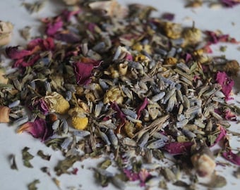 Relax Herbal Loose Leaf Tea: Decaf, Go To Sleep Tea, Stress Tea, Sleepy Tea, Chamomile, Lavender, Relaxation Herbal Tea Relaxing Tea Calming