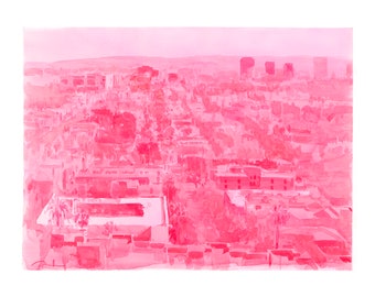 Hot Pink City Print