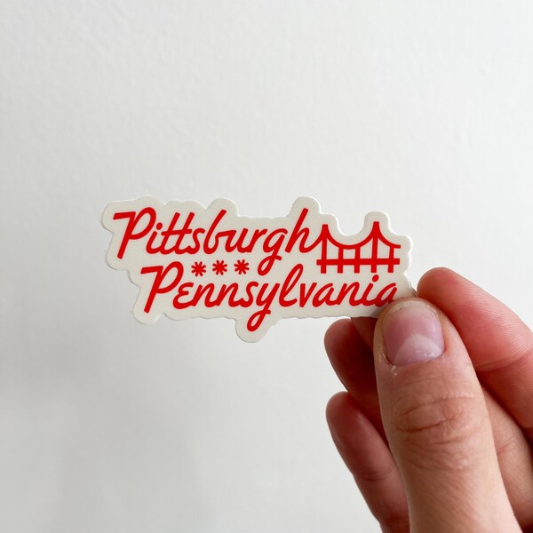 Retro Pittsburgh Pennsylvania Sticker: Weatherproof Vinyl Decal