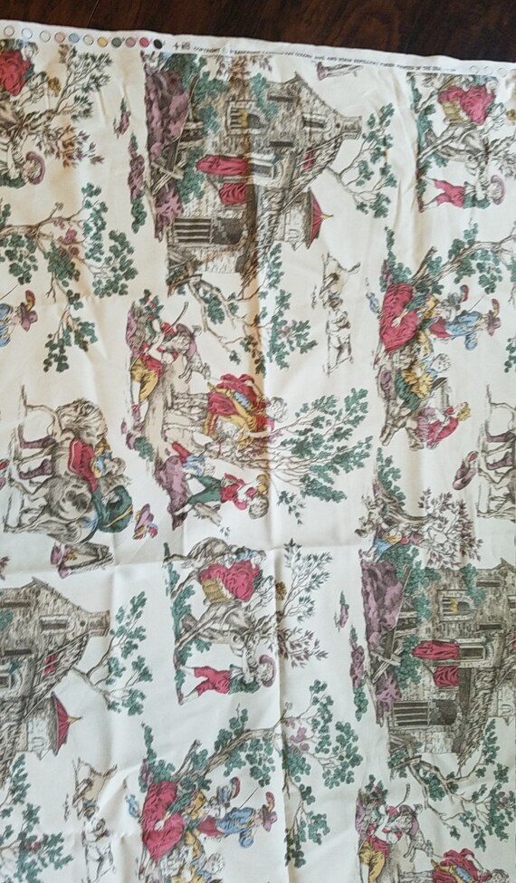 Vintage P Kaufmann Medieval Style Print Fabric Sold By The Etsy