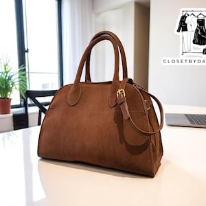 Bolso de hombro estructurado / Elegante bolso de piel sintética para mujer / Bolso tipo cartera con asa superior y correa / Bolso de oficina minimalista