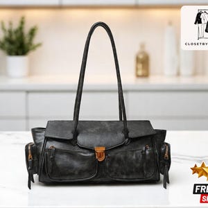Bolso de hombro estilo motociclista Y2K / Bolso bandolera multibolsillos / Bolso de calle de gran capacidad / Bolso de mano estilo invierno para mujer
